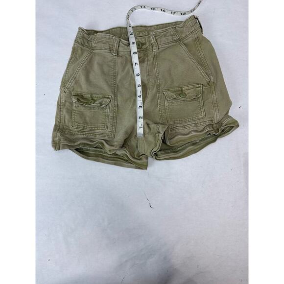 American Eagle Highest Rise 90s Boyfriend Shorts Olive Green Grunge Size 0 - Picture 7 of 8